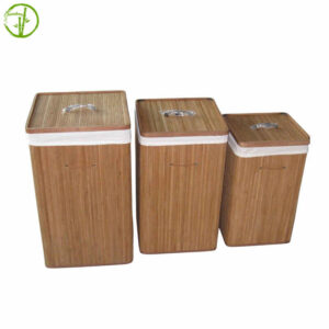 bamboo laundry basket with cotton liner
