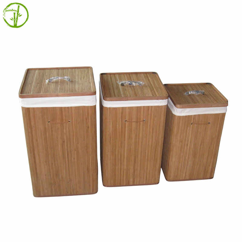 bamboo laundry basket with cotton liner