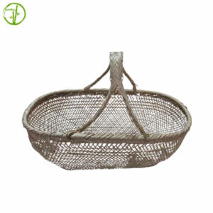 custom bamboo basket with handle