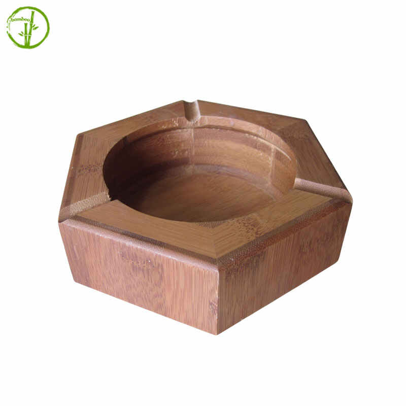 easy cleaned bamboo portable ashtray