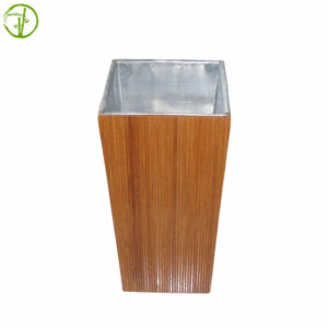 garden use bamboo planter basket with metal liner