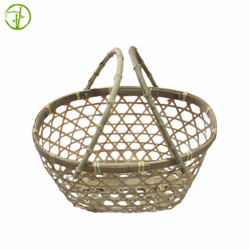 multipurpose bamboo basket with handle