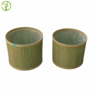outer door bamboo planter basket with plastic liner