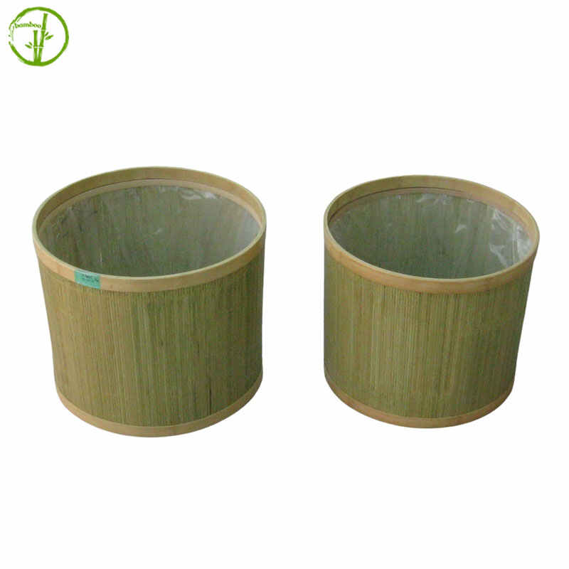 outer door bamboo planter basket with plastic liner