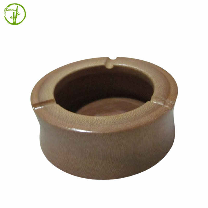 promotional bamboo material portable ashtray