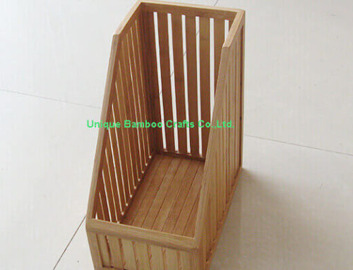 Eco-friendly bamboo file organizer in natural color