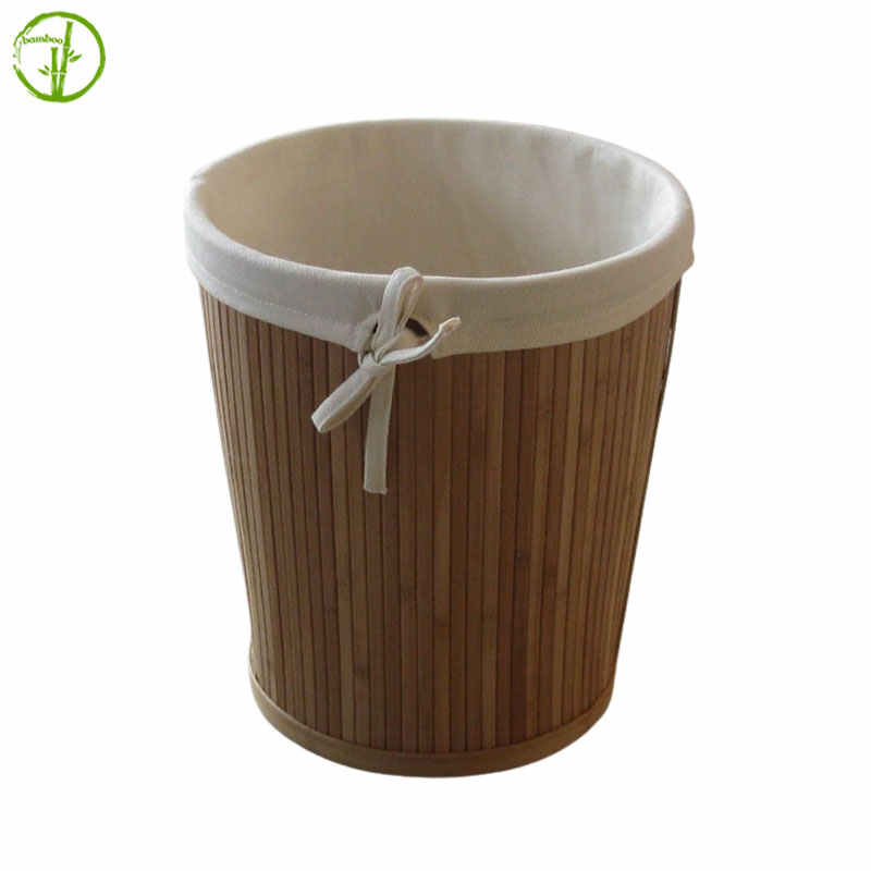 bamboo storage basket with removable cotton liner