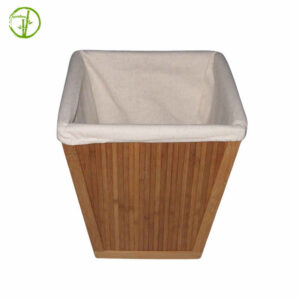 bamboo storage bin with washable cotton liner