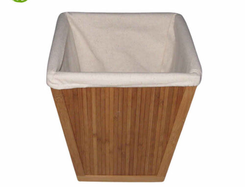 Bamboo storage bin with washable cotton liner