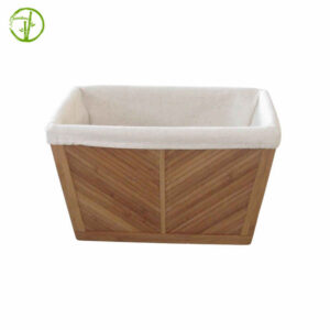 bamboo storage box with washable cotton liner