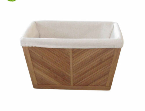 Bamboo storage box with washable cotton liner
