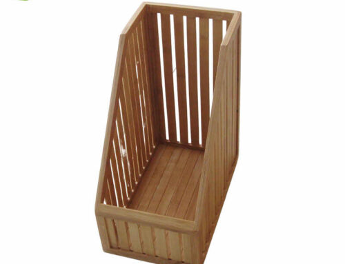 Eco-friendly bamboo desk organizer in natural color