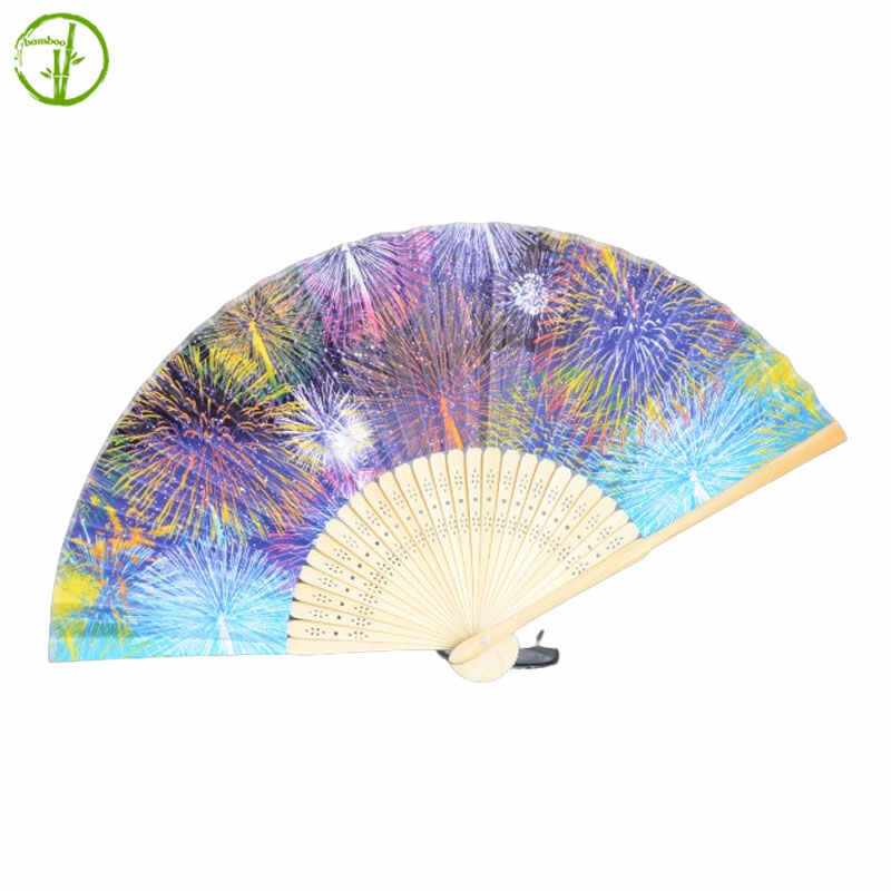 foldable bamboo fan with custom logo