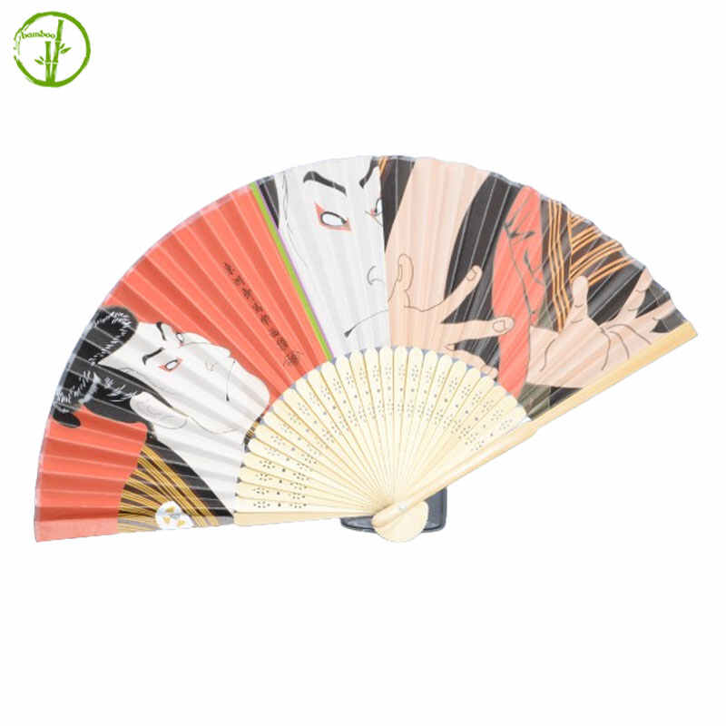 japanese style bamboo fan with custom printing and logo