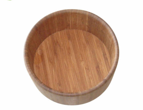 Natural bamboo bowl for food serving