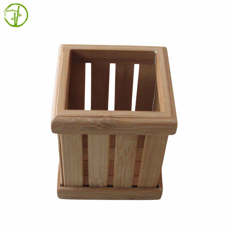 pen holder bamboo material natural color for office