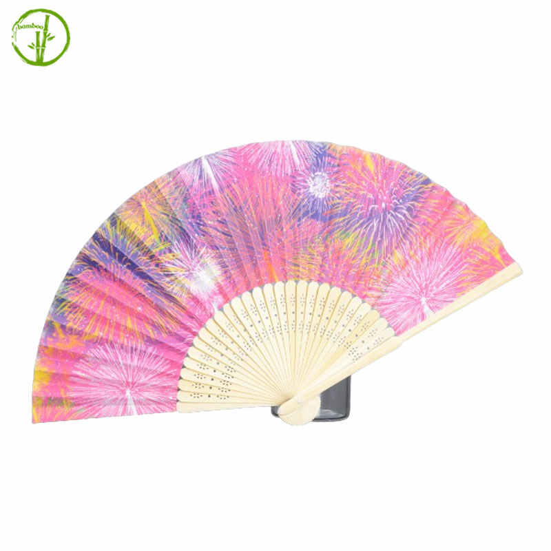 promotional bamboo fan with custom color and logo