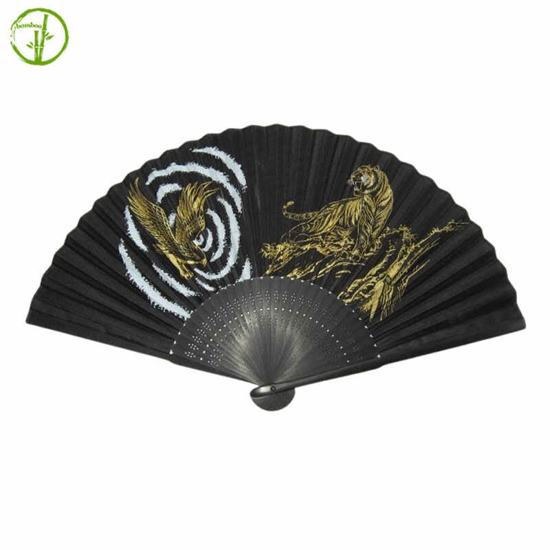 promotional bamboo fan with custom logo and printing