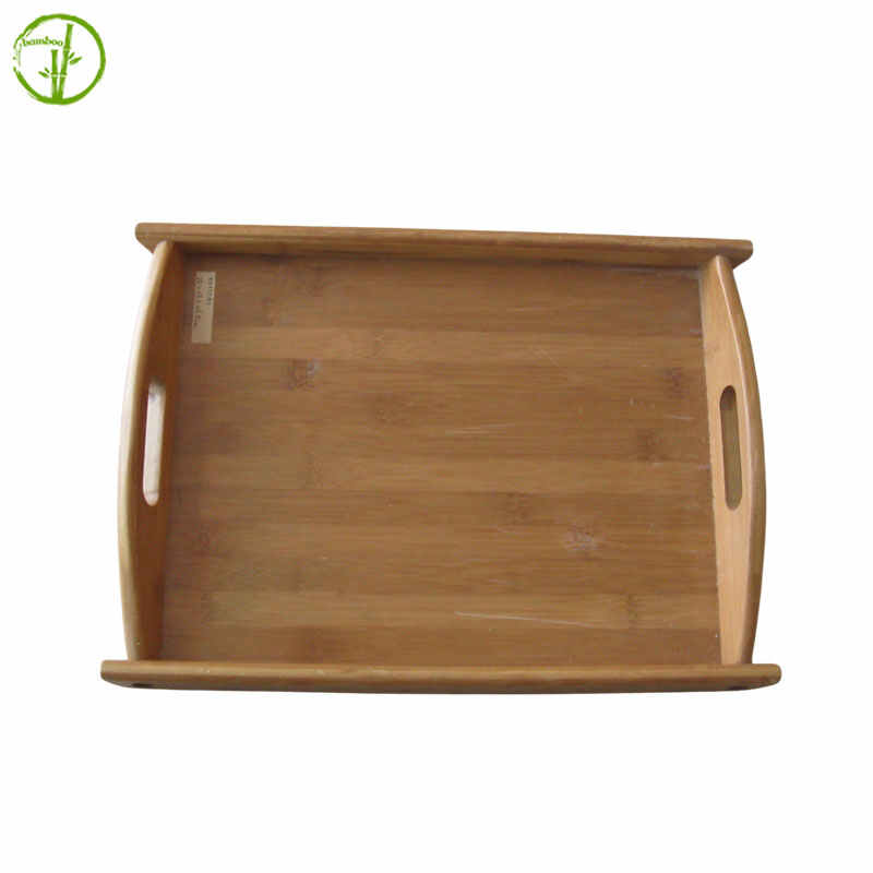 rectangle bamboo tray with handle for restaurant