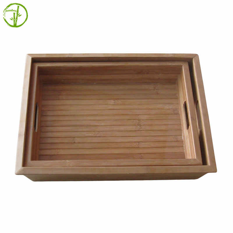 set of 2 pieces bamboo tray for banquet