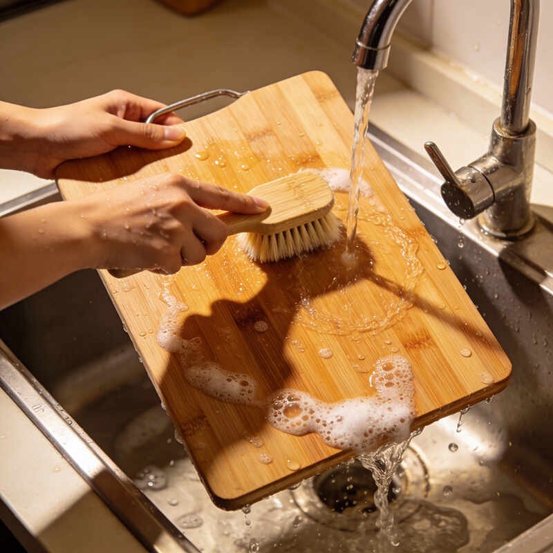 how to wash a bamboo cutting board