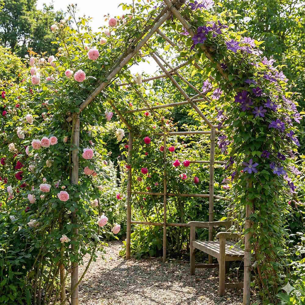 bamboo poles garden trellis diy