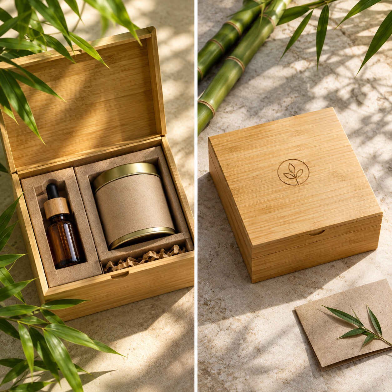 eco-friendly custom bamboo boxes for sustainable gift packaging